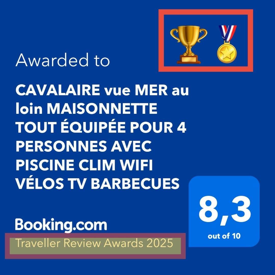 Cavalaire Vue Mer Au Loin Maisonnette Tout Equipee Pour 4 Personnes Avec Piscine Clim Wifi Velos Tv Barbecues Экстерьер фото
