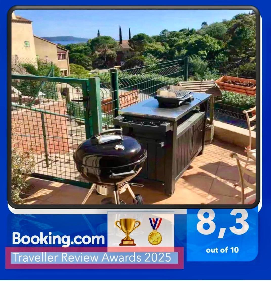 Cavalaire Vue Mer Au Loin Maisonnette Tout Equipee Pour 4 Personnes Avec Piscine Clim Wifi Velos Tv Barbecues Экстерьер фото